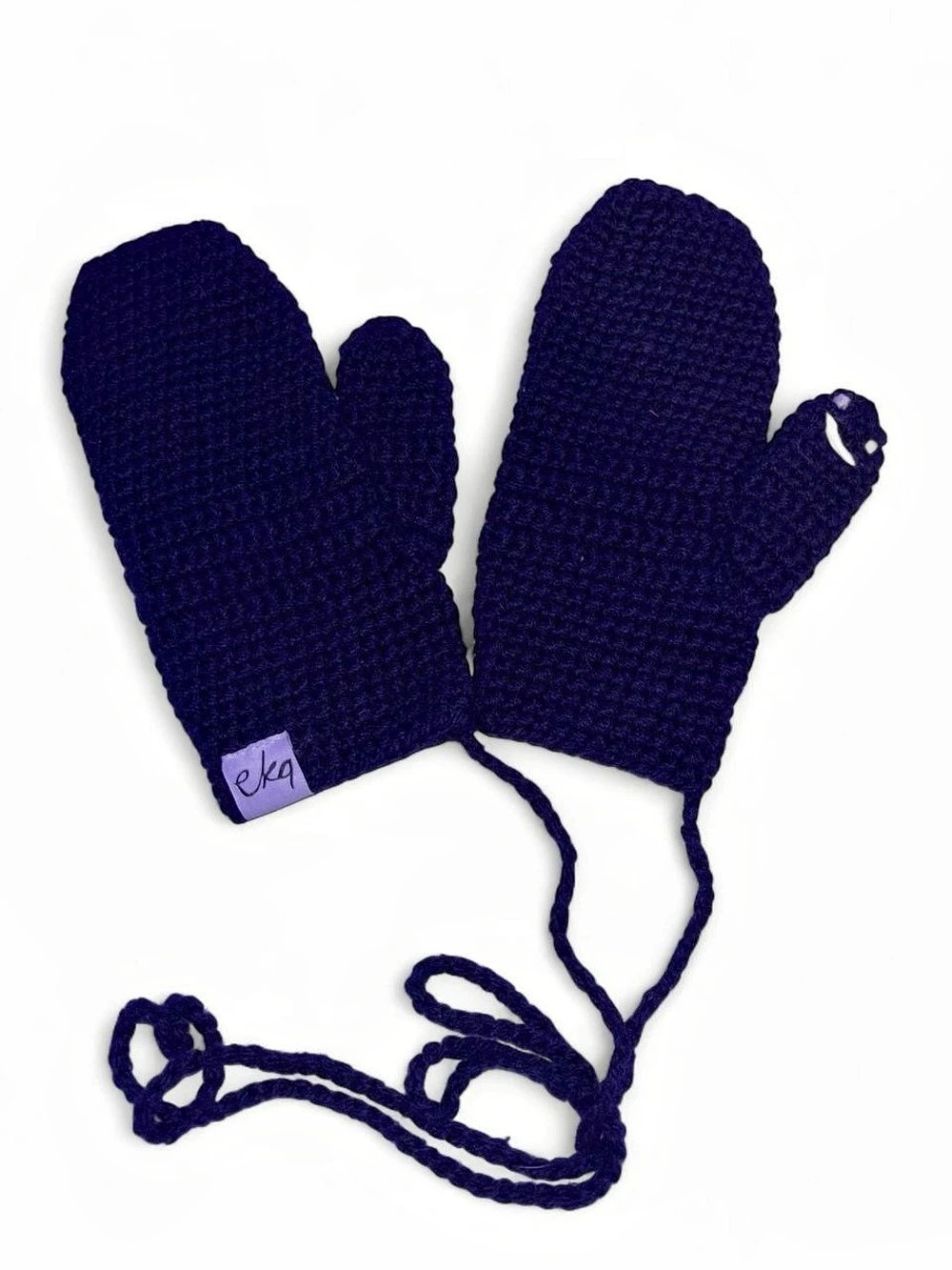eka Smiley Face Mittens Knit Mittens Purple